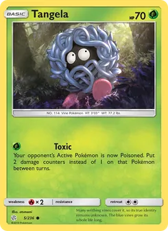 Tangela card from Cosmic Eclipse, number 5/236