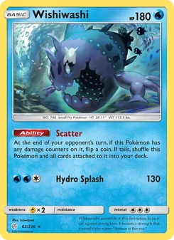 Wishiwashi card from Cosmic Eclipse, number 62/236