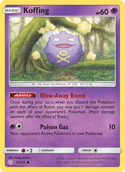 Koffing card from Cosmic Eclipse, number 76/236