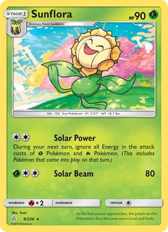 Sunflora card from Cosmic Eclipse, number 8/236