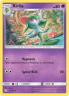 Kirlia card from Cosmic Eclipse, number 81/236