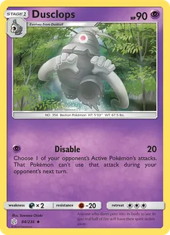 Dusclops card from Cosmic Eclipse, number 84/236