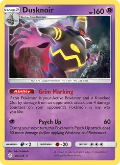 Dusknoir card from Cosmic Eclipse, number 85/236