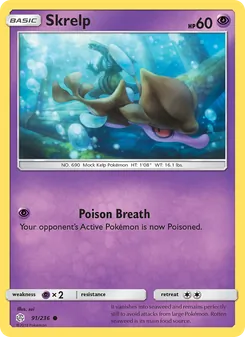 Skrelp card from Cosmic Eclipse, number 91/236