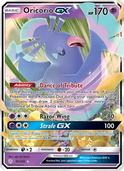 Oricorio GX card from Cosmic Eclipse, number 95/236