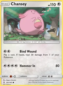 Chansey card from Guardians Rising, number 101/145