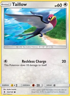 Taillow card from Guardians Rising, number 103/145