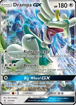 Drampa GX card from Guardians Rising, number 115/145