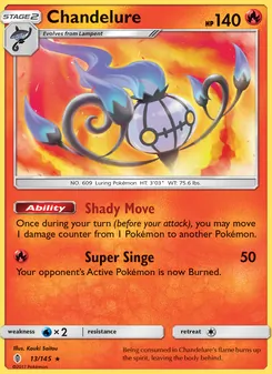 Chandelure card from Guardians Rising, number 13/145
