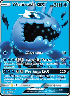 Wishiwashi GX card from Guardians Rising, number 133/145
