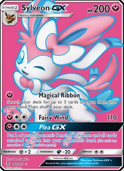 Sylveon GX card from Guardians Rising, number 140/145