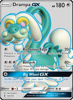 Drampa GX card from Guardians Rising, number 142/145