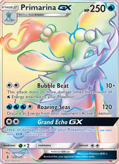 Primarina GX card from Guardians Rising, number 149/145