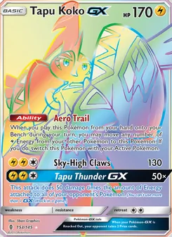 Tapu Koko GX card from Guardians Rising, number 153/145