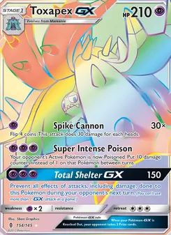 Toxapex GX card from Guardians Rising, number 154/145