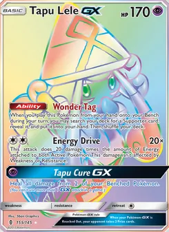 Tapu Lele GX card from Guardians Rising, number 155/145