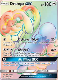 Drampa GX card from Guardians Rising, number 160/145