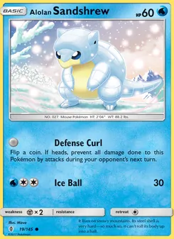 Alolan Sandshrew card from Guardians Rising, number 19/145