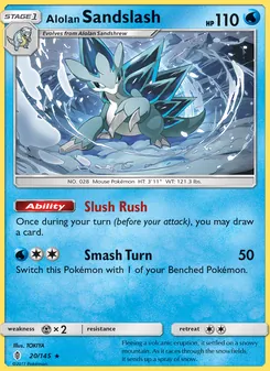 Alolan Sandslash card from Guardians Rising, number 20/145
