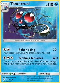 Tentacruel card from Guardians Rising, number 24/145