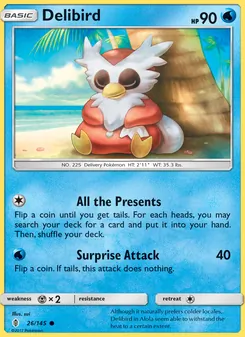 Delibird card from Guardians Rising, number 26/145