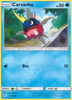 Carvanha card from Guardians Rising, number 27/145