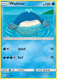 Wailmer card from Guardians Rising, number 29/145