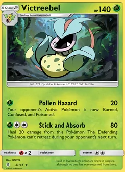 Victreebel card from Guardians Rising, number 3/145