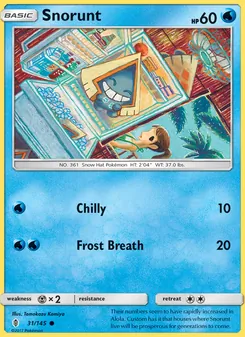 Snorunt card from Guardians Rising, number 31/145