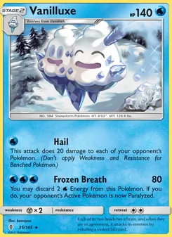 Vanilluxe card from Guardians Rising, number 35/145