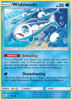 Wishiwashi card from Guardians Rising, number 37/145
