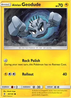 Alolan Geodude card from Guardians Rising, number 40/145