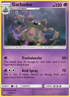 Garbodor card from Guardians Rising, number 51/145