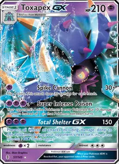 Toxapex GX card from Guardians Rising, number 57/145