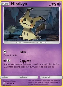 Mimikyu card from Guardians Rising, number 58/145