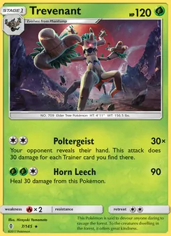 Trevenant card from Guardians Rising, number 7/145