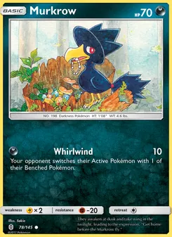 Murkrow card from Guardians Rising, number 78/145