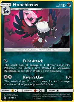 Honchkrow card from Guardians Rising, number 79/145