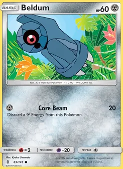 Beldum card from Guardians Rising, number 83/145