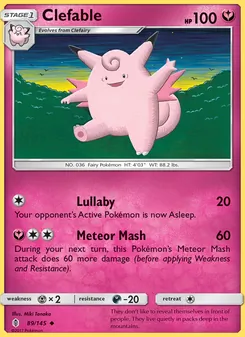Clefable card from Guardians Rising, number 89/145