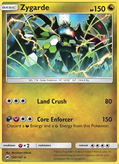 Zygarde card from Burning Shadows, number 100/147