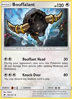 Bouffalant card from Burning Shadows, number 108/147