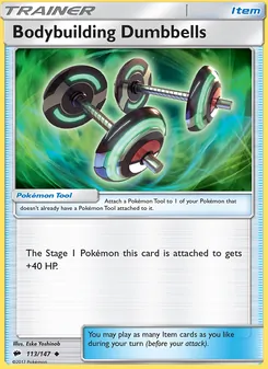 Bodybuilding Dumbbells card from Burning Shadows, number 113/147