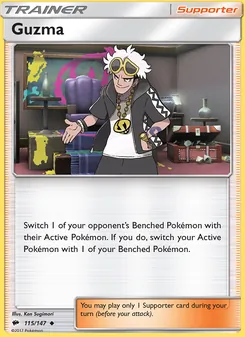 Guzma card from Burning Shadows, number 115/147