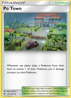Po Town card from Burning Shadows, number 121/147