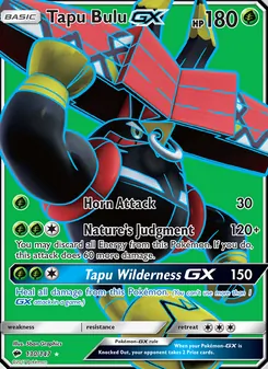 Tapu Bulu GX card from Burning Shadows, number 130/147