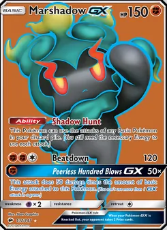 Marshadow GX card from Burning Shadows, number 137/147