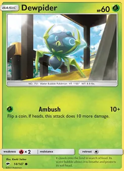 Dewpider card from Burning Shadows, number 14/147
