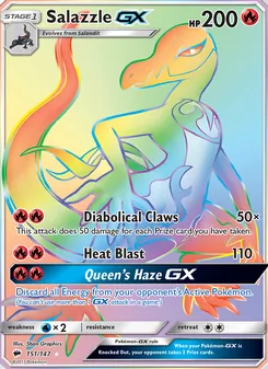 Salazzle GX card from Burning Shadows, number 151/147