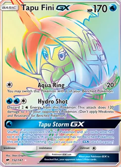Tapu Fini GX card from Burning Shadows, number 152/147